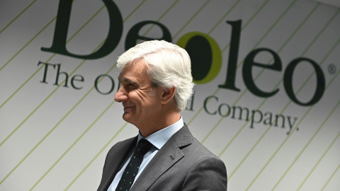 El presidente y consejero delegado de la aceitera Deoleo, Ignacio Silva durante la Junta Extraordinaria de Accionistas en la sede de la compañía en Rivas Vaciamadrid. EFE/Fernando Villar