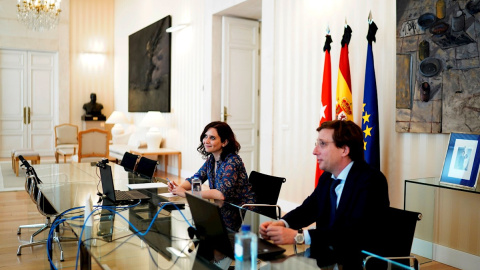 La presidenta de la Comunidad de Madrid, Isabel Díaz Ayuso, y el alcalde de Madrid, José Luis Martínez-Almeida. - EFE
