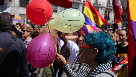 Imagen de la manifestación conmemorativa de la II República. 14/04/2019. PAOLA ARAGÓN