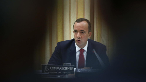 Francisco Martínez, secretario de Estado de Interior con el ministro Jorge Fernández Díaz, en una comparecencia en el Congreso de los Diputados. EFE