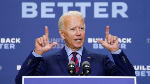 El candidato demócrata a la presidencia de EEUU en un mitín en Delaware. / REUTERS