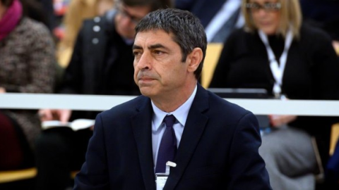 El major dels Mossos, Josep Lluís Trapero, durant la celebració del judici. EFE