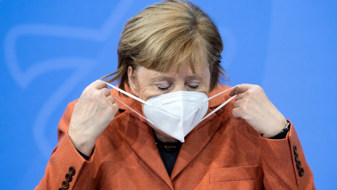 Angela Merkel durante la rueda de prensa.
