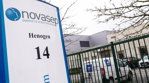 Vista exterior de Novasep, la planta de fabricación de vacunas que AstraZeneca tiene en Bélgica.