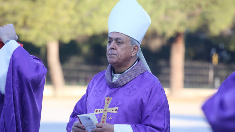 El obispo de Tenerife, Bernardo Álvarez, durante la peregrinación al Santuario del Sagrado Corazón del Cerro de los Ángeles en Getafe