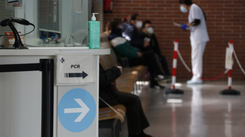 Senyal de les proves PCR al CAP de Montblanc.