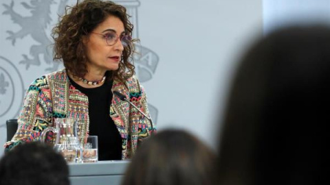 María Jesús Montero en rueda de prensa tras el Consejo de Ministros de este martes.
