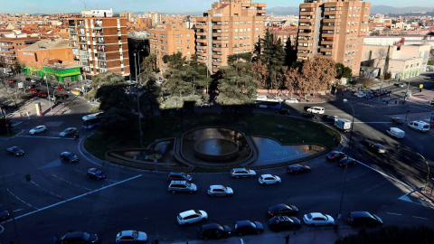 Vista general de Plaza Elíptica, ubicada entre los distritos madrileños de Usera y Carabanchel.