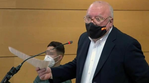 Captura de video de la señal institucional del TSJ, durante la declaración del excomisario José Villarejo.