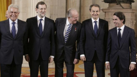 González, Rajoy, Juan Carlos de Borbón, Zapatero, Aznar (2013)