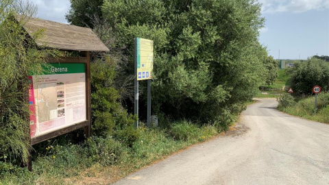 Sendero de Gerena (Sevilla) en el que esta mañana un toro bravo que se ha escapado de una ganadería ha herido a dos mujeres que hacían senderismo, una de ellas de gravedad.