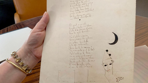 Vista del único manuscrito que se conoce del primer poema del Romancero Gitano, de Federico García Lorca