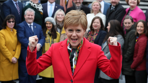 La primera ministra escocesa Nicola Sturgeon demuestra su fuerza tras el gran resultado electoral. / Europa Press