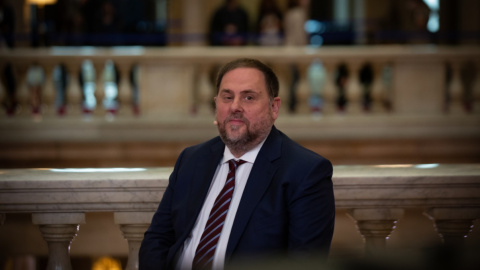 21/05/2021. Imagen de archivo del líder de Esquerra Republicana de Catalunya (ERC), Oriol Junqueras, en el Parlament de Catalunya. - EUROPA PRESS