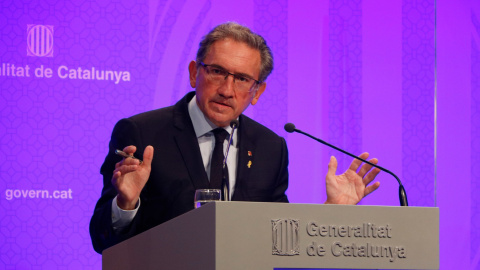 El conseller d'Economia i Hisenda, Jaume Giró, en roda de premsa posterior al Consell Executiu.
