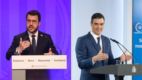 Muntatge entre el president de la Generalitat Pere Aragonès i el president del govern espanyol Pedro Sánchez