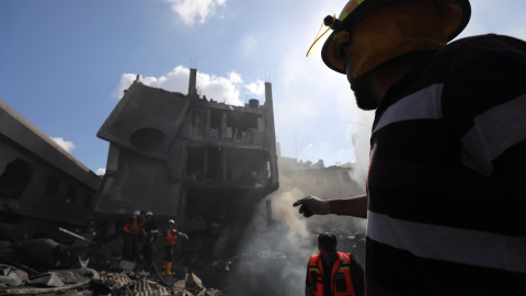 Explosión en Gaza el 22 de julio 2021.