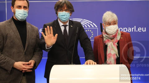 Carles Puigdemont, Toni Comín y Clara Ponsatí