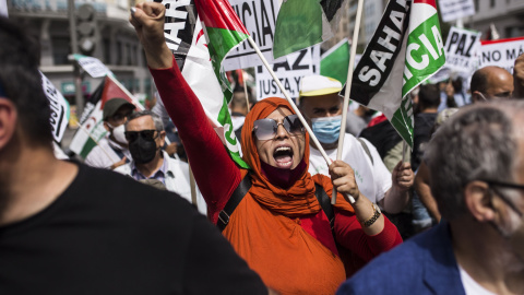 manifestación por la libertad del Pueblo Saharaui, Madrid, España.