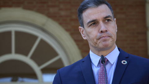 El presidente del Gobierno, Pedro Sánchez, interviene en una rueda de prensa.
