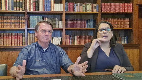 Captura del 'live' del presidente Bolsonaro que fue bloqueada por Facebook e Instagram.