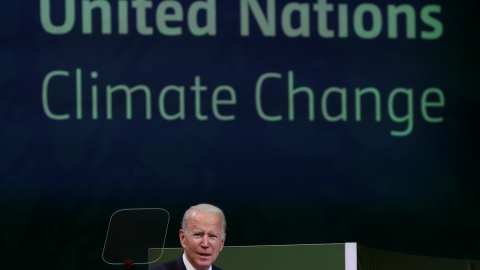 El presidente de EEUU, Joe Biden, habla en la Cumbre del Clima de Glasgow (COP26).
