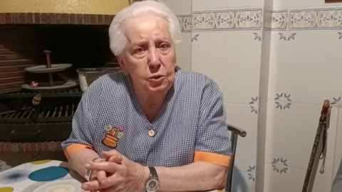 Rosario Bravo, de 97 años, en un vídeo grabado por su hijo Emiliano.