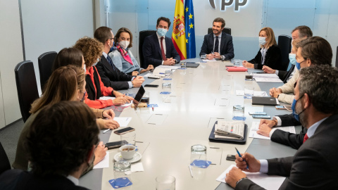 Imagen de la reunión del Comité de Dirección del PP celebrada en Génova este lunes.