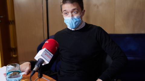 Íñigo Errejón durante la entrevista con Europa Press.