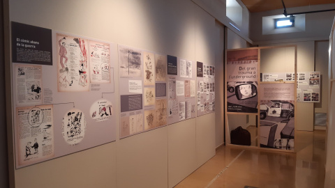 Imatge de l'exposició 'Vinyetes migrants: Còmic, memòria i migració'.