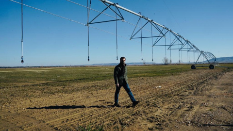 El presidente nacional del PP, Pablo Casado, en una visita a la provincia de Palencia este fin de semana.