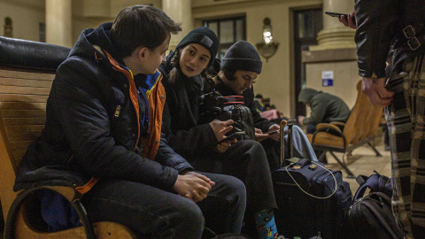 19/03/2022 Mariya, Alex y Rinat, los tres estudiantes ucranianos que tratar de escapar de la guerra con Rusia