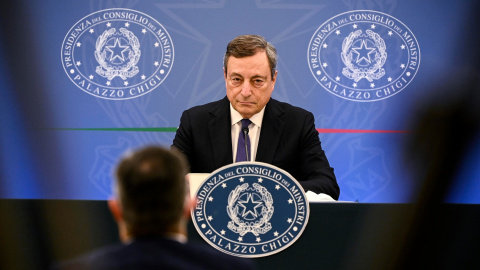 El primer ministro italiano, Mario Draghi, habla durante la Conferencia Nacional sobre Discapacidad, el pasado 13 de diciembre de 2021.