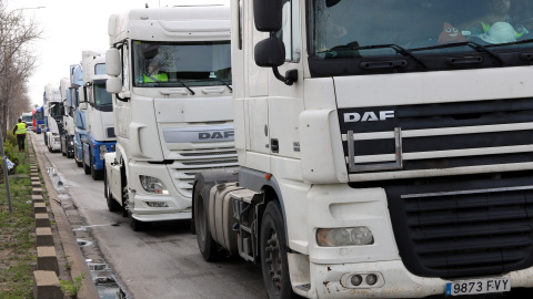 21/03/2022 - La marxa lenta de camioners d'aquest dilluns per denunciar el preu dels carburants.