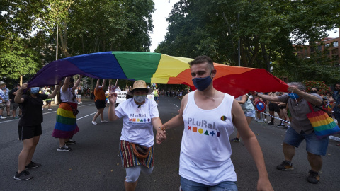 Manifestación del Orgullo LGTBI, a 3 de julio de 2021, en Madrid (España).