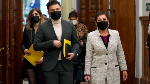 Gabriel Rufián y Mertxe Aizpurua