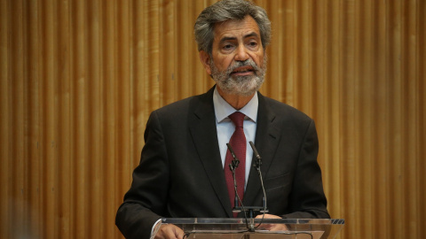 24/03/2022 El presidente del CGPJ, Carlos Lesmes, interviene en la jornada en el Congreso de los Diputados sobre el Estado Abierto,a 17 de mayo de 2021, en Madrid