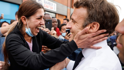 30/03/2022. El candidato a la presidencia Emmanuel Macron durante la campaña electoral.