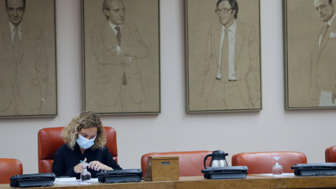 19/04/2022.- La presidenta del Congreso, Meritxell Batet, durante la reunión de la Junta de Portavoces celebrada este martes. EFE/Mariscal