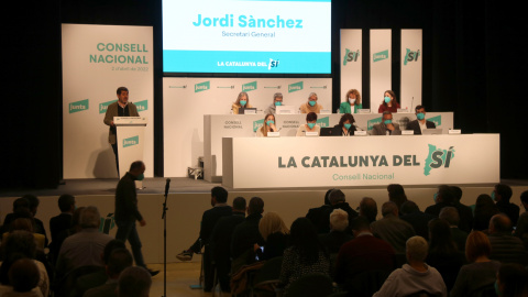 Jordi Sànchez durant la seva intervenció al Congrés d'Alcarràs.