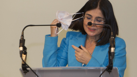 (17/03/2022) La ministra de Sanidad, Carolina Darias, en un acto este jueves en Vigo.