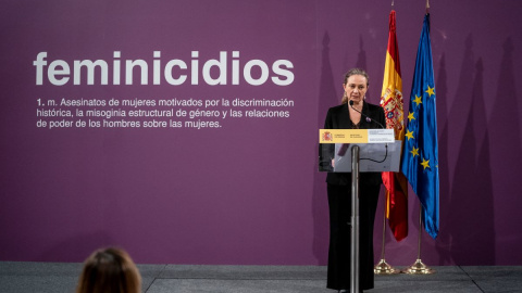 La delegada del Gobierno Contra la Violencia de Género, Victoria Rosell, ofrece una rueda de prensa en el Ministerio de Igualdad, a 13 de enero de 2021, en Madrid.