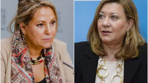 28/04/2022-La ex vicepresidenta de Castilla y León, Rosa Valdeón, junto a la ex consejera de Economía, Pilar del Olmo.