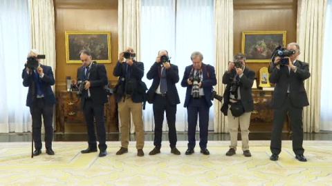 El Rey recibe en Zarzuela a Cándido Conde-Pumpido El Rey recibe en Zarzuela a Cándido Conde-Pumpido