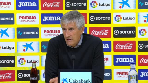Quique Setién: "La victoria siempre eleva el estado de ánimo, pero hay que seguir" Quique Setién: "La victoria siempre eleva el estado de ánimo, pero hay que seguir"