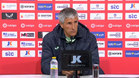 Quique Setién tras ganar al Almería: "Hemos controlado completamente el partido" Quique Setién tras ganar al Almería: "Hemos controlado completamente el partido"