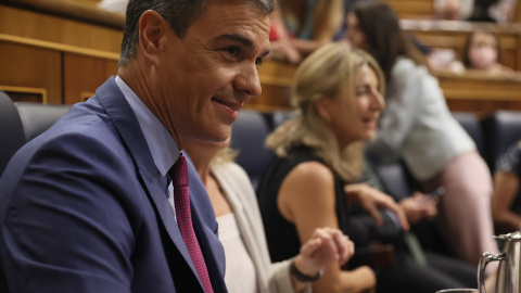 13/07/2022. El presidente del Gobierno, Pedro Sánchez, a su llegada a la segunda jornada de la 26 edición del Debate sobre el Estado de la Nación, en el Congreso de los Diputados, a 13 de julio de 2022
