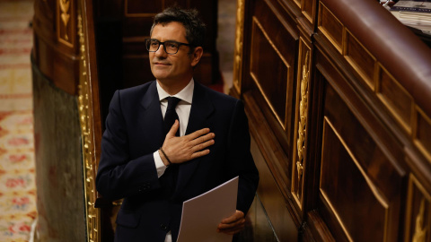 El ministro de la Presidencia, Relaciones con las Cortes y Memoria Democrática, Félix Bolaños, este jueves en el Congreso de los Diputados.