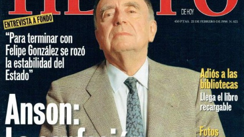 Portada de la revista 'Tiempo' en la que Anson reconoció los ataques a Felipe González.