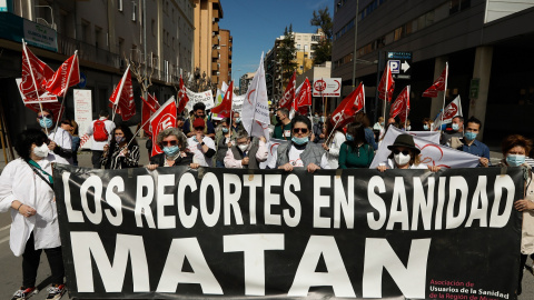 03/05/22. Manifestación en defensa de la sanidad pública, a 12 de marzo de 2022, en Murcia (España).